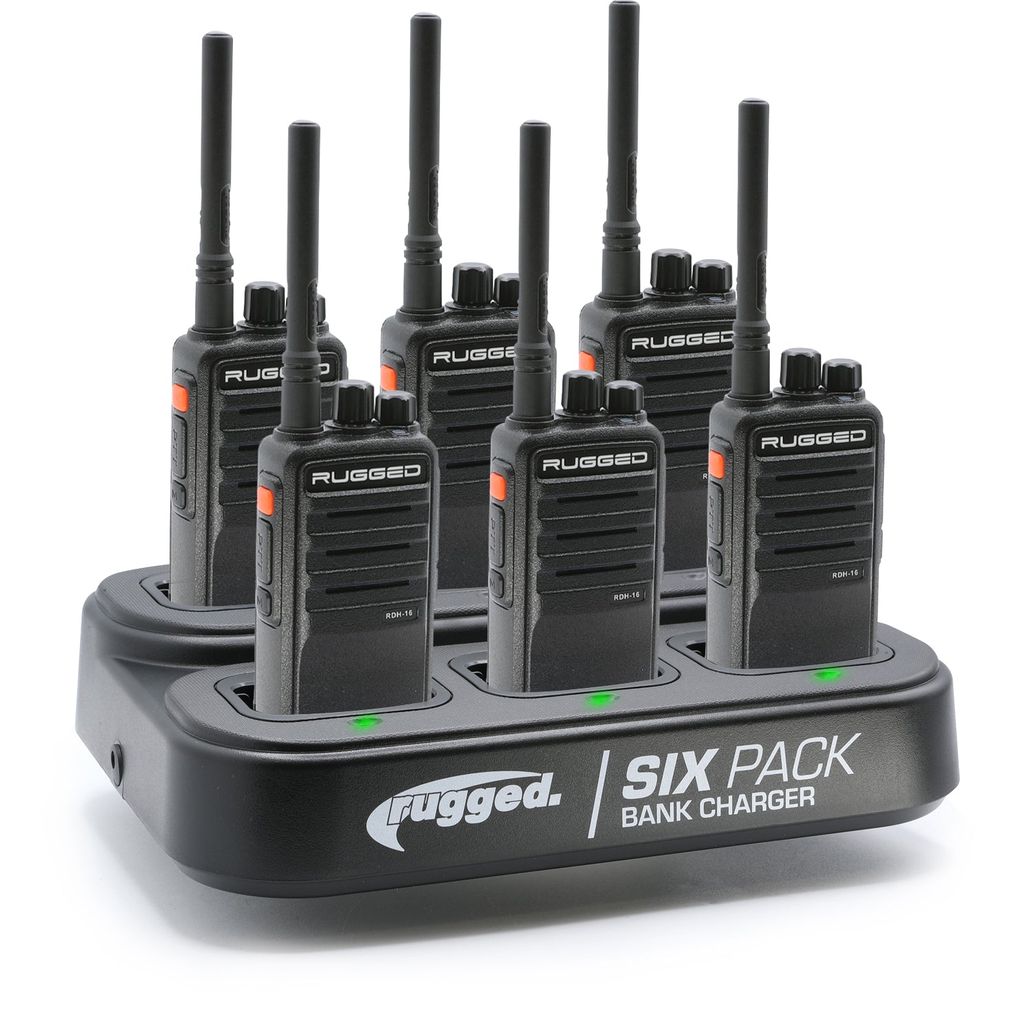 Photo of 6 PACK - Choose Your Business Band Two Way Handheld Radio by Rugged Radios - Premium for UTVs / Side by Sides