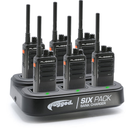 Photo of 6 PACK - Choose Your Business Band Two Way Handheld Radio by Rugged Radios - Premium for UTVs / Side by Sides