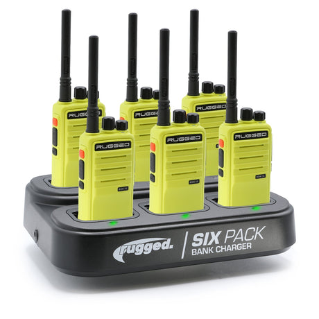 Photo of 6 PACK - Choose Your Business Band Two Way Handheld Radio by Rugged Radios - Premium for UTVs / Side by Sides
