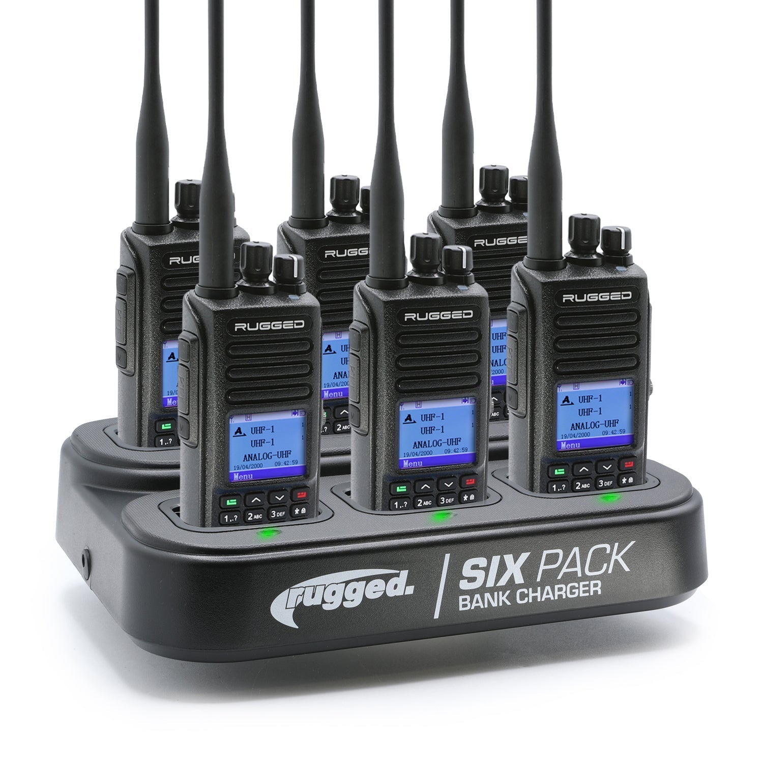 Photo of 6 PACK - Choose Your Business Band Two Way Handheld Radio by Rugged Radios - Premium for UTVs / Side by Sides