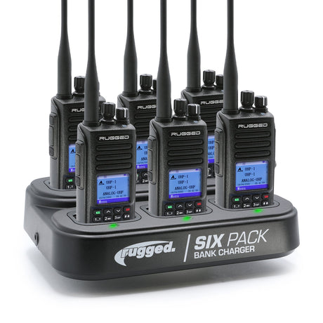 Photo of 6 PACK - Choose Your Business Band Two Way Handheld Radio by Rugged Radios - Premium for UTVs / Side by Sides