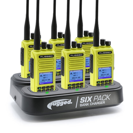 Photo of 6 PACK - Choose Your Business Band Two Way Handheld Radio by Rugged Radios - Premium for UTVs / Side by Sides