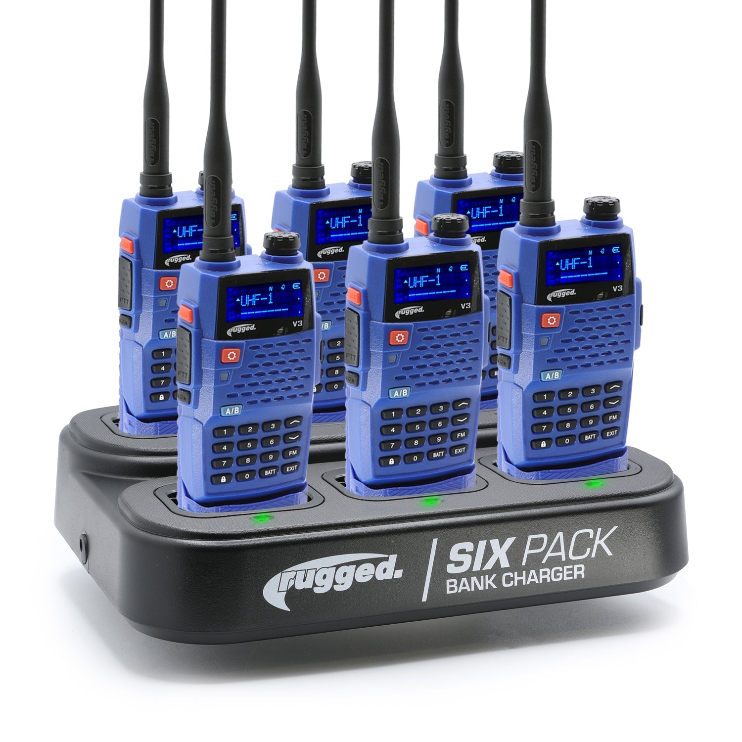 Photo of 6 PACK - Choose Your Business Band Two Way Handheld Radio by Rugged Radios - Premium for UTVs / Side by Sides