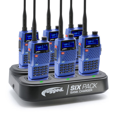 Photo of 6 PACK - Choose Your Business Band Two Way Handheld Radio by Rugged Radios - Premium for UTVs / Side by Sides