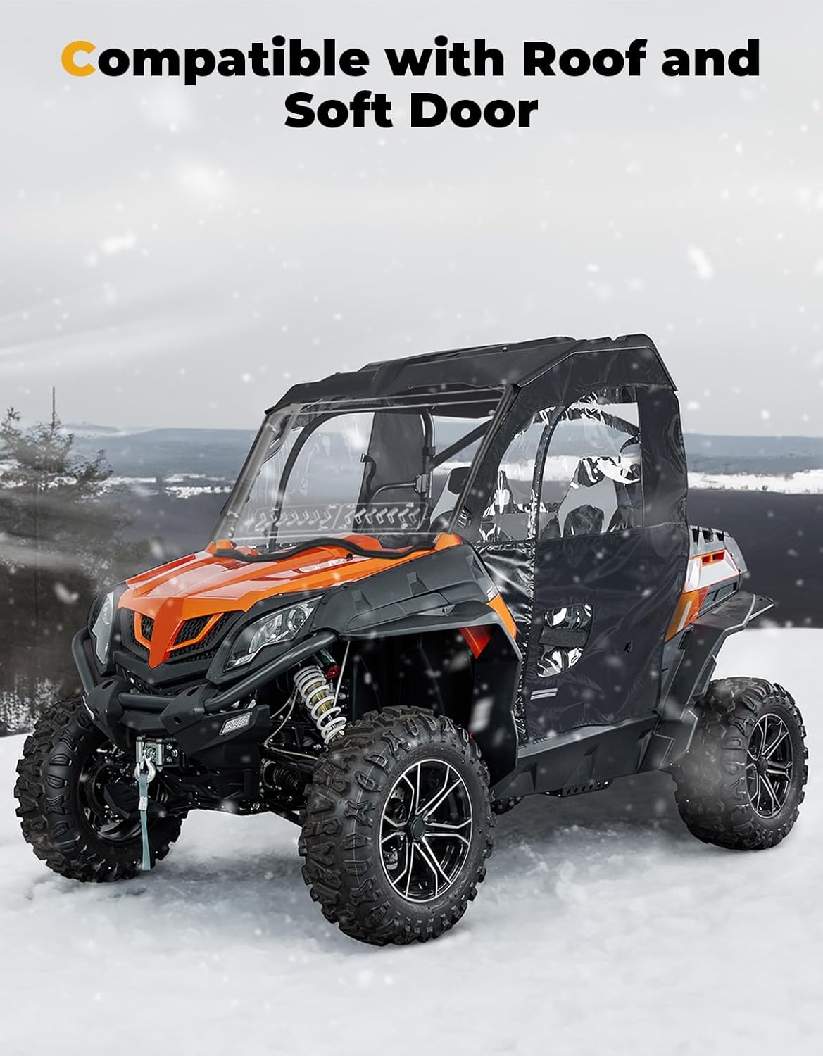 Photo of Kemimoto Front Windshield w/Sliding Window for CFMOTO ZForce 500 | 800 | 1000 by Kemimoto - Premium for UTVs / Side by Sides