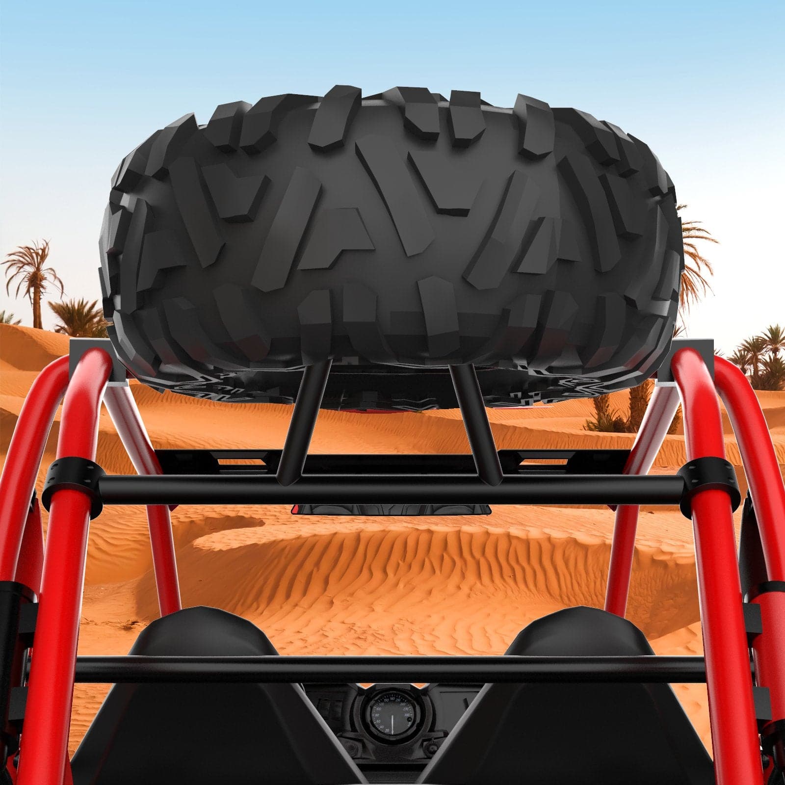 Photo of Spare Tire Carrier Mount & Side Nerf Bars Rock Sliders for Polaris RZR XP 1000 by Kemimoto - Premium for UTVs / Side by Sides