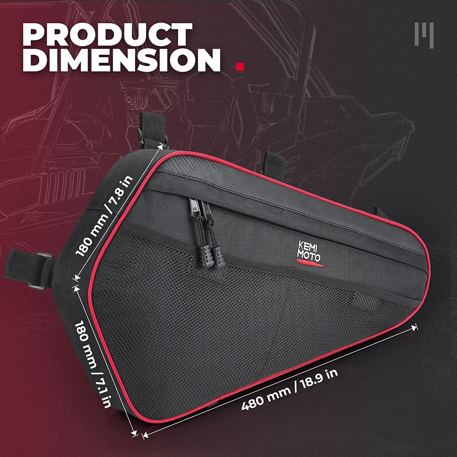 Photo of Lower Door Storage Bags for Polaris RZR 900 S 1000 S XP 1000 /Turbo 2014-2023 by Kemimoto - Premium for UTVs / Side by Sides
