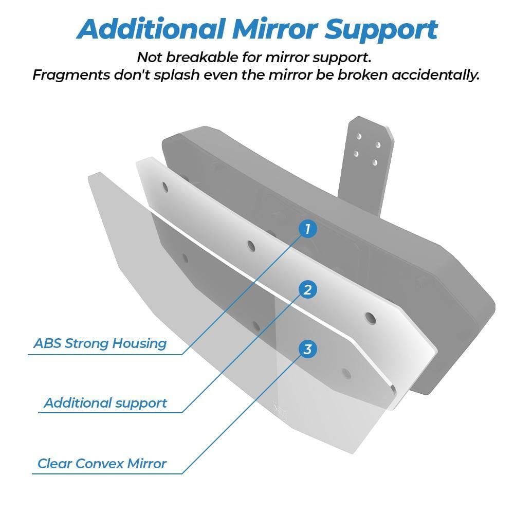 Photo of Upgraded Rear View Mirror for Polaris Ranger 500/570/900/1000 Crew XP by Kemimoto - Premium for UTVs / Side by Sides