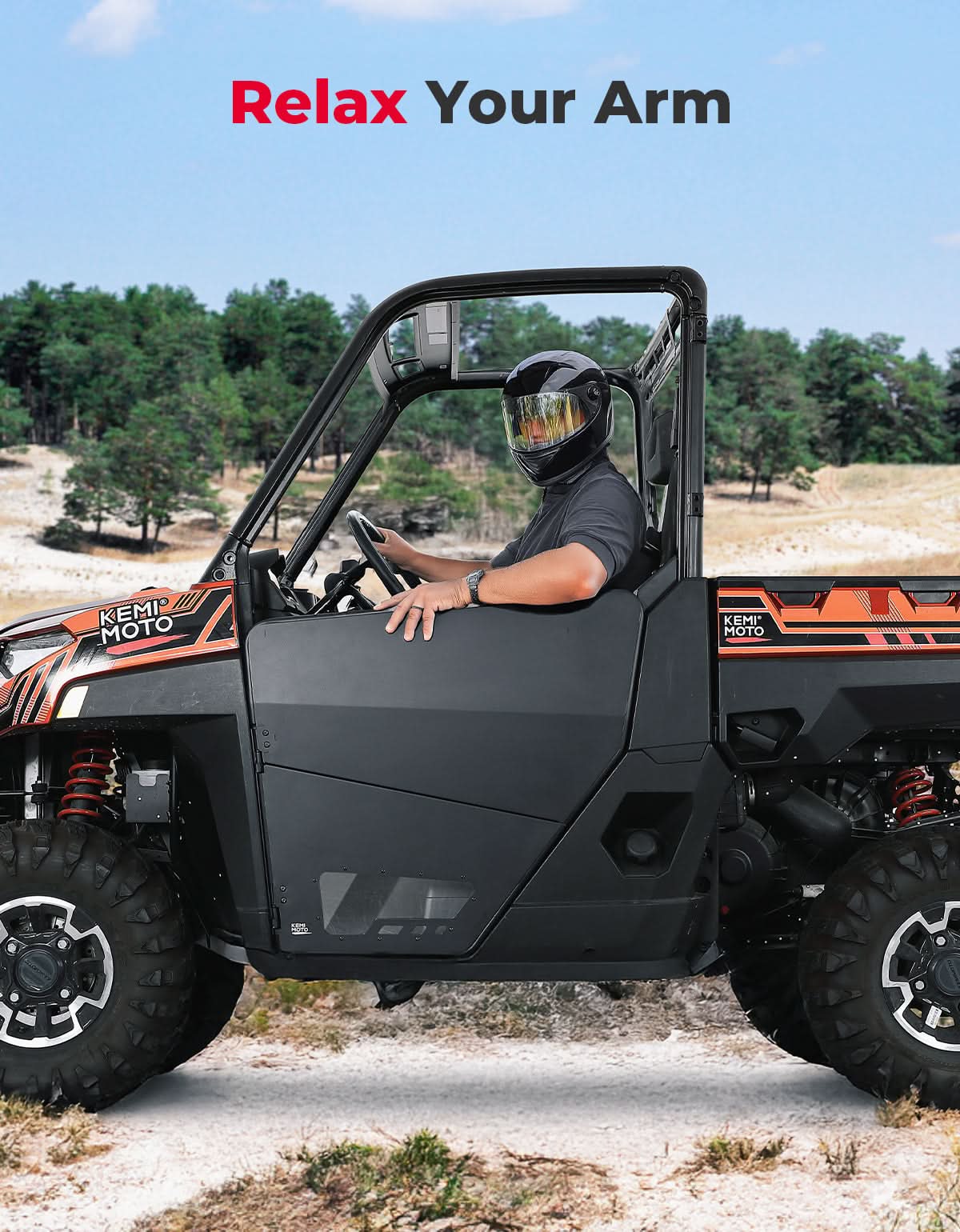 Photo of UTV Aluminum Half Door for Ranger XP 1000 2018-2025 by Kemimoto - Premium for UTVs / Side by Sides