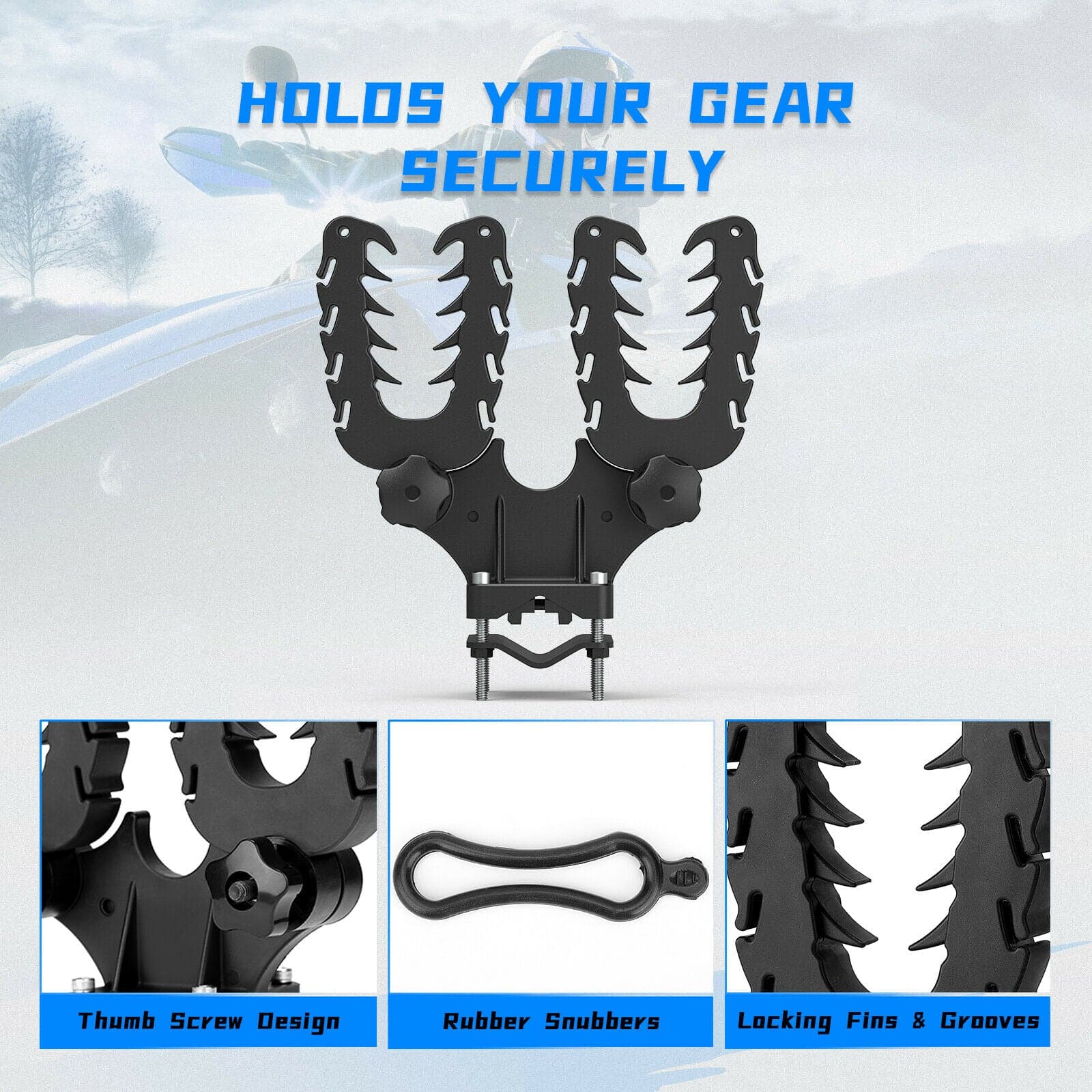Photo of UTV ATV Double U-bracket Mount Grip by Kemimoto - Premium for UTVs / Side by Sides