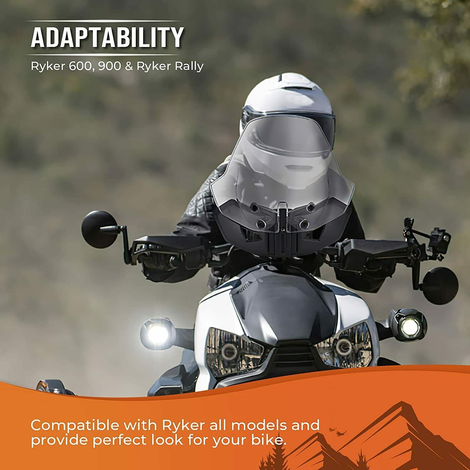 Photo of Sport Windshield for Can Am Ryker Rally 2018-2023 by Kemimoto - Premium for UTVs / Side by Sides