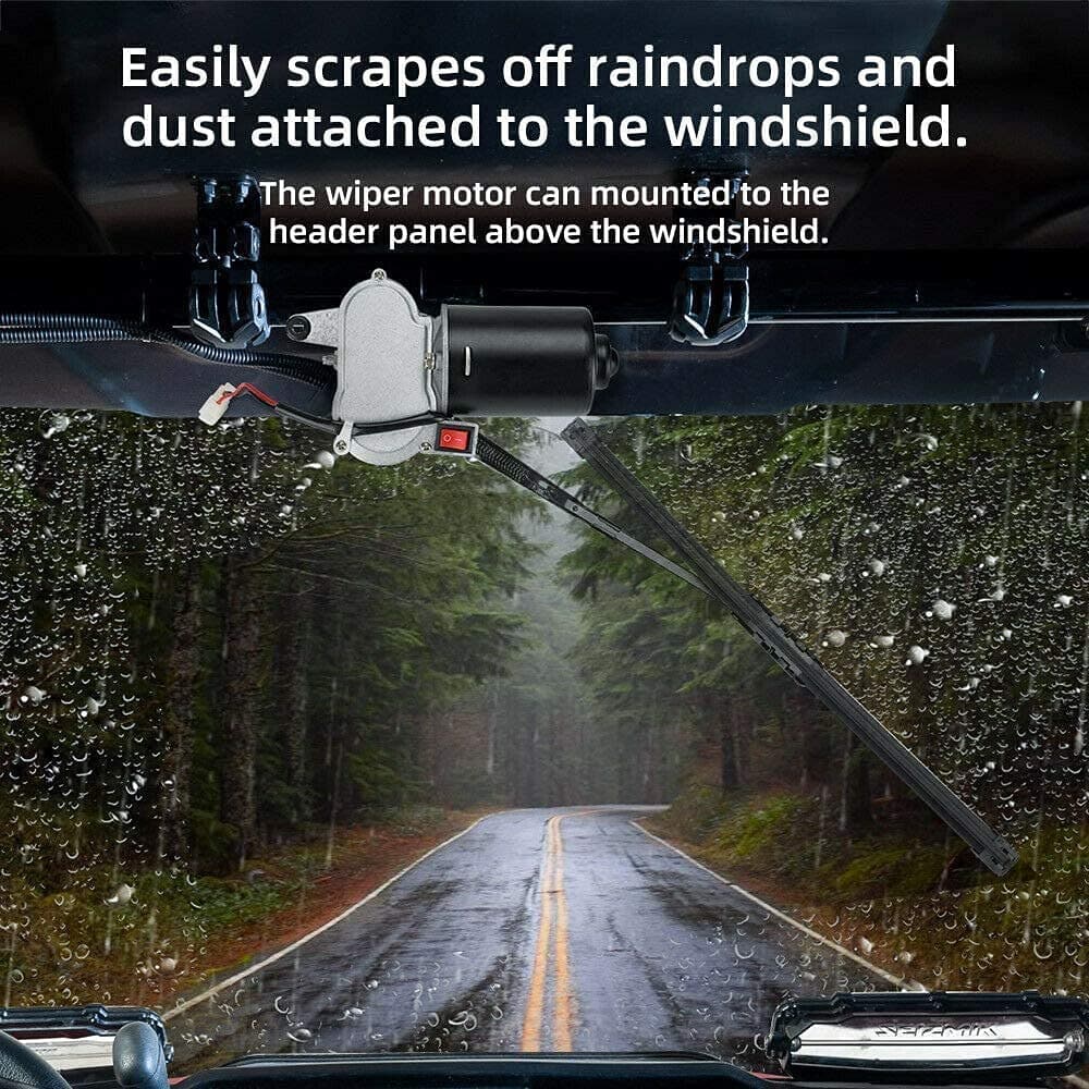 Photo of 12V Electric Windshield Wiper Kit for most UTV by Kemimoto - Premium for UTVs / Side by Sides
