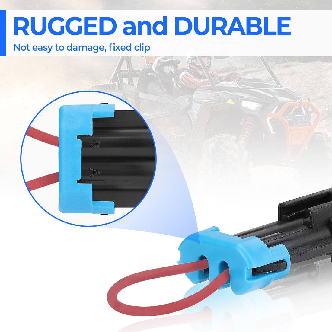 Photo of Seat Belt Harness Clip Bypass Plug Fit Can-Am, Polaris by Kemimoto - Premium for UTVs / Side by Sides