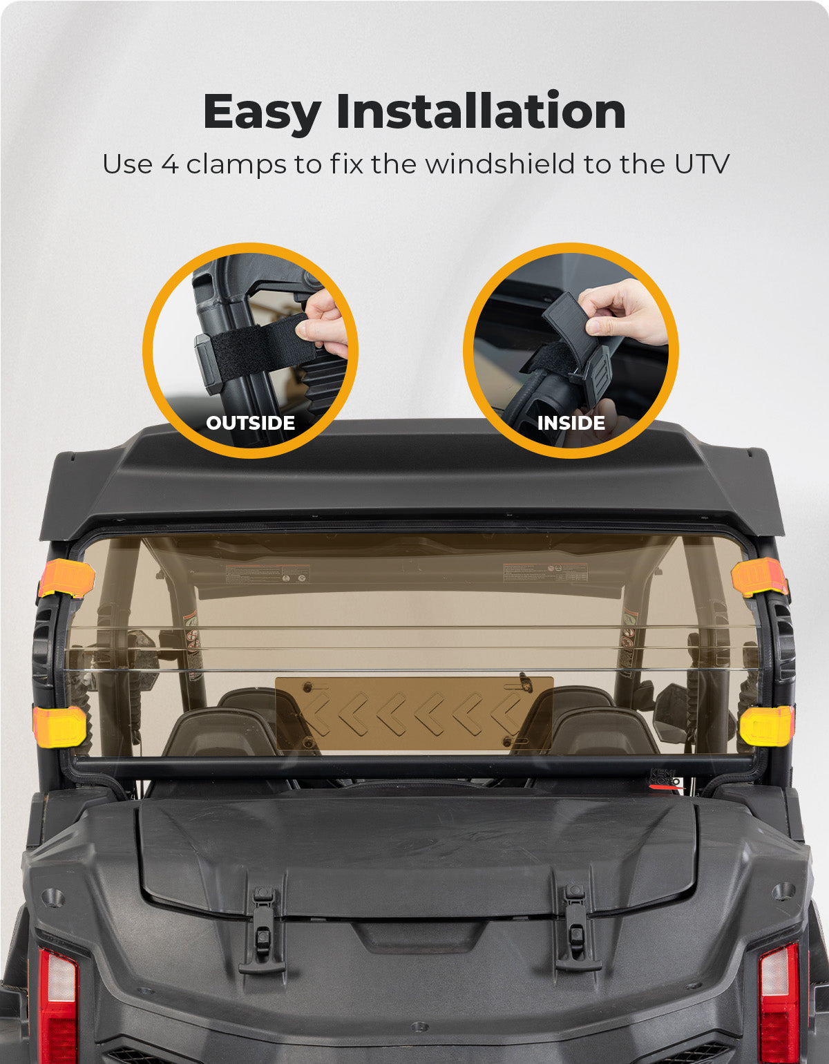 Photo of Tinted Rear Windshield w/Sliding Window for 2023+ CFMOTO ZForce 950 Sport | 800 Trail by Kemimoto - Premium for UTVs / Side by Sides