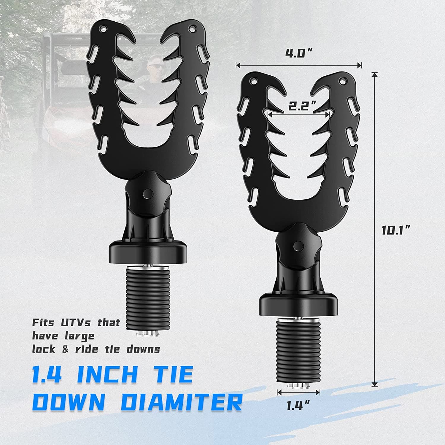 Photo of UTV Tool Rack Fit Polaris Ranger/ General by Kemimoto - Premium for UTVs / Side by Sides