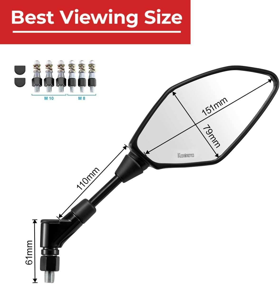 Photo of Motorcycle Rear View Side Mirrors for Grom Navi by Kemimoto - Premium for UTVs / Side by Sides