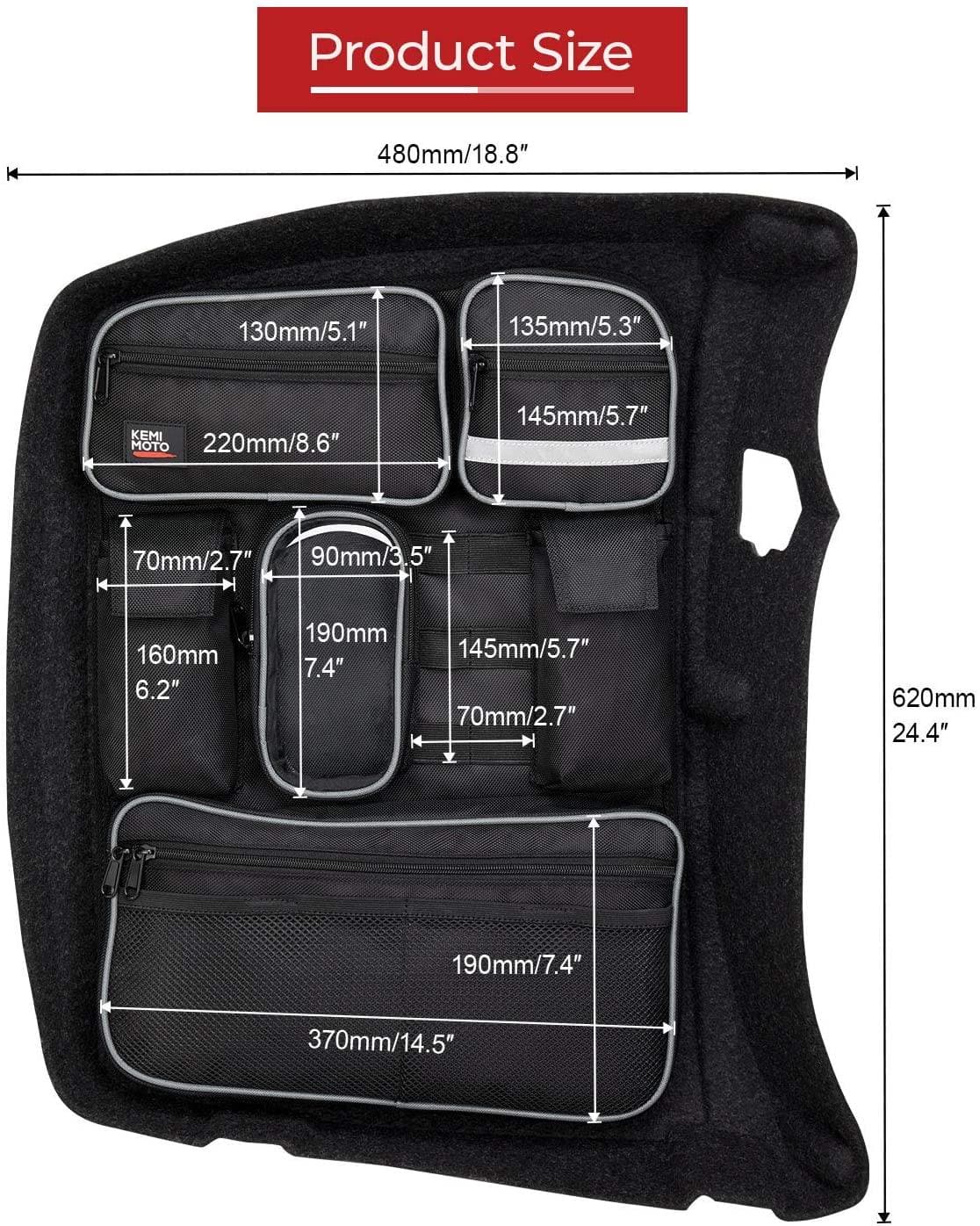 Photo of Tour Pack Lid Organizer for Electra Glide Street Glide Touring by Kemimoto - Premium for UTVs / Side by Sides