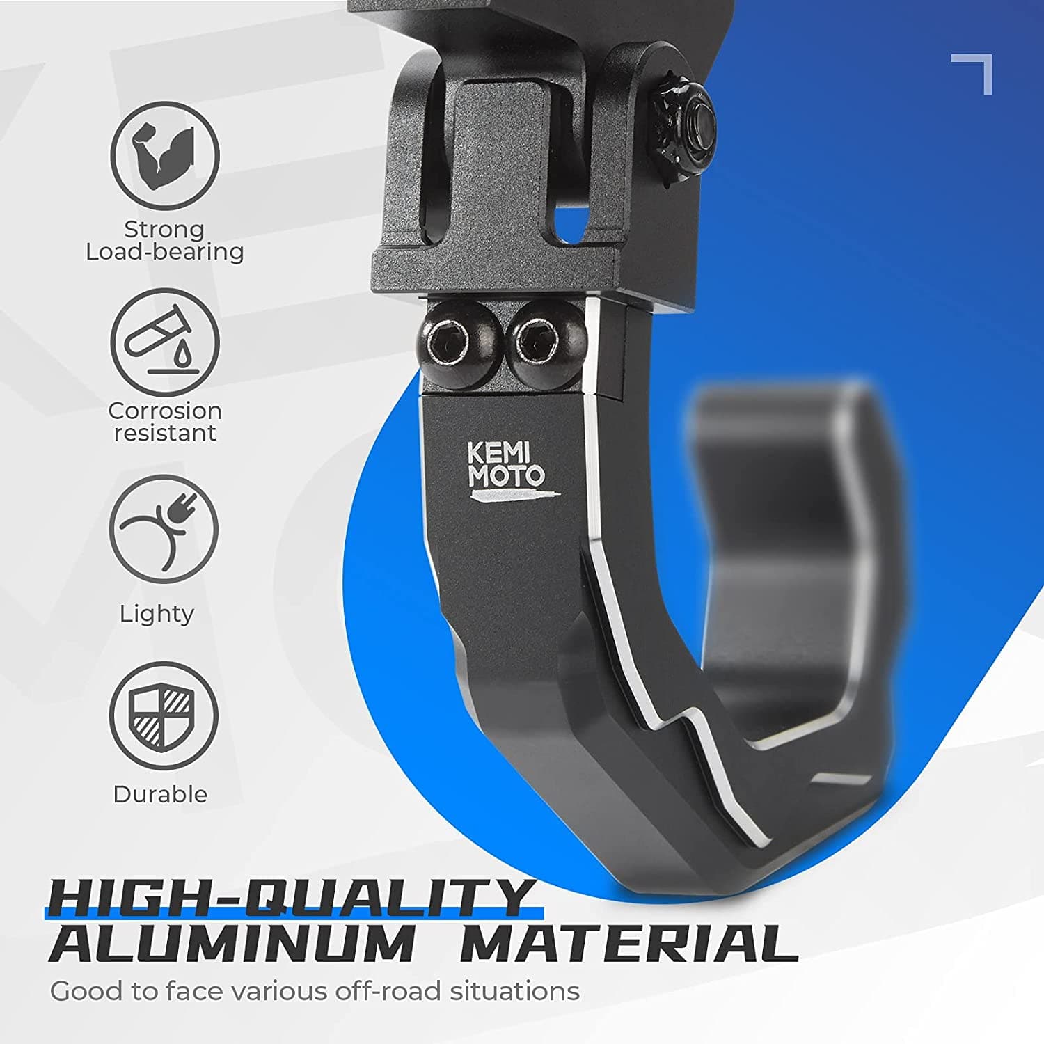 Photo of UTV Roll Cage Helmet Hook fit 1.6"-2" Roll Bar for Polaris, Can-Am, Kawasaki by Kemimoto - Premium for UTVs / Side by Sides