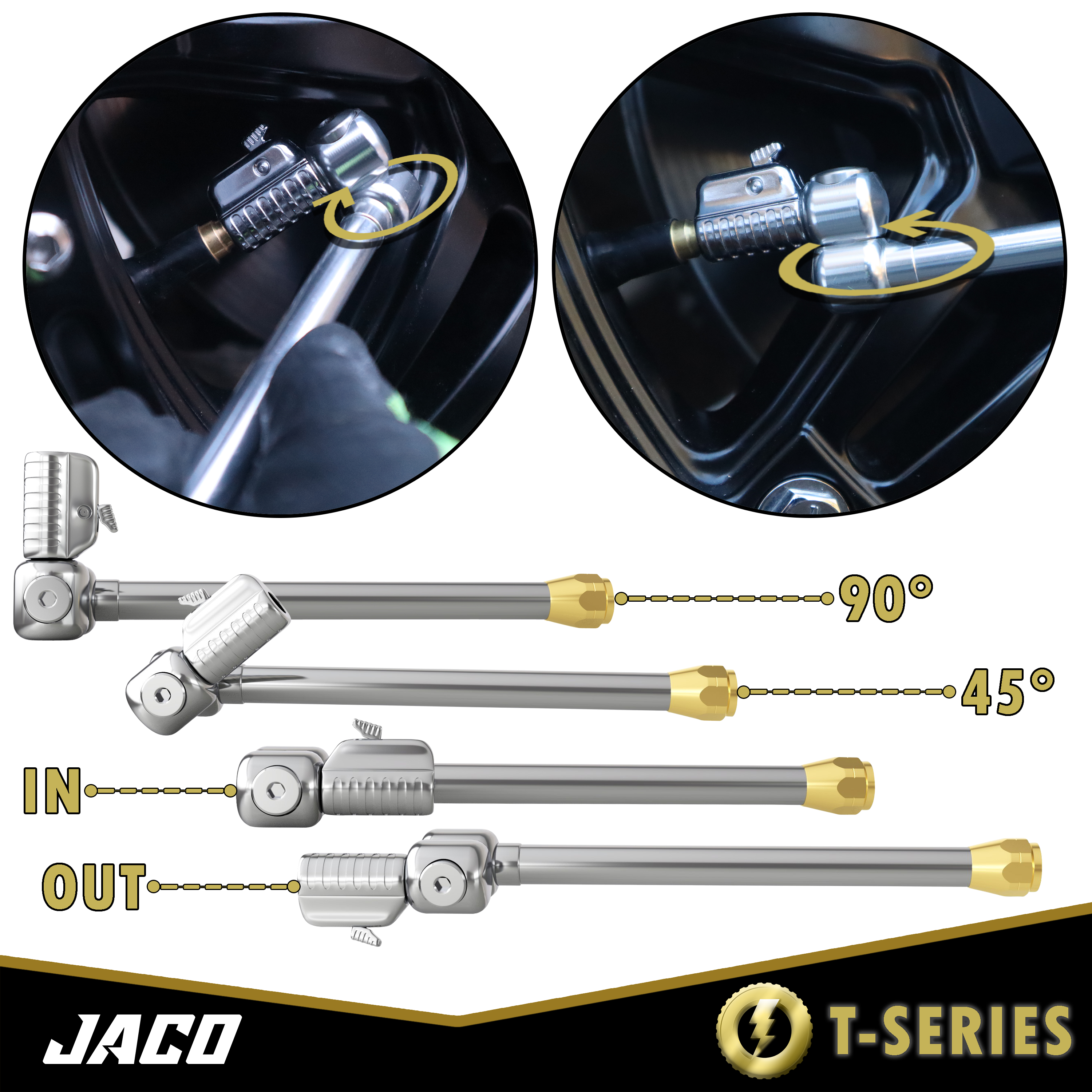 Photo of Lightning™ T-Series Tire Air Chuck | Open Flow, 1/4" F-NPT by JACO - Premium Air Chuck for UTVs / Side by Sides