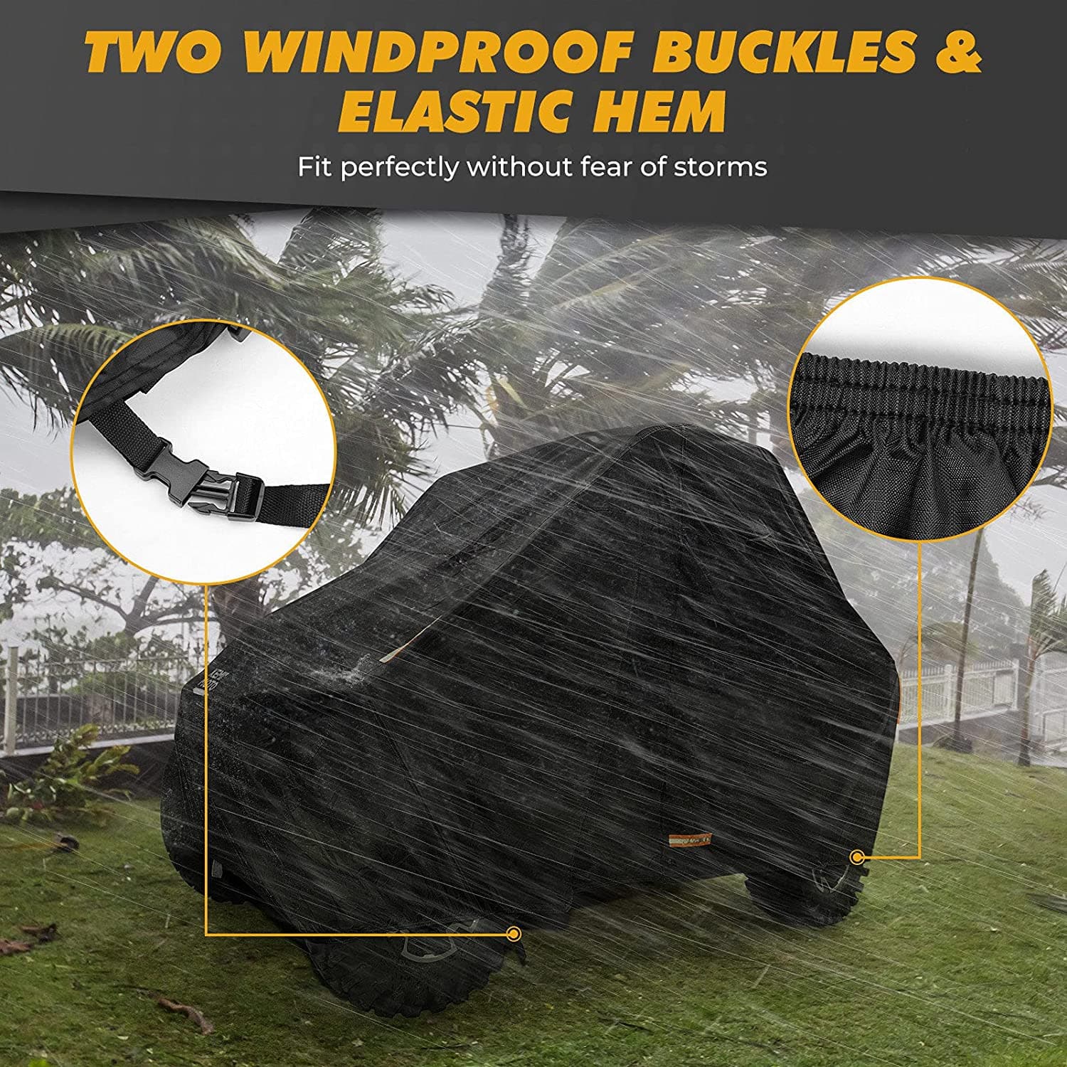 Photo of UTV 420D Waterproof Covers 2 Seater for Can-Am, Polaris, Kawasaki by Kemimoto - Premium for UTVs / Side by Sides