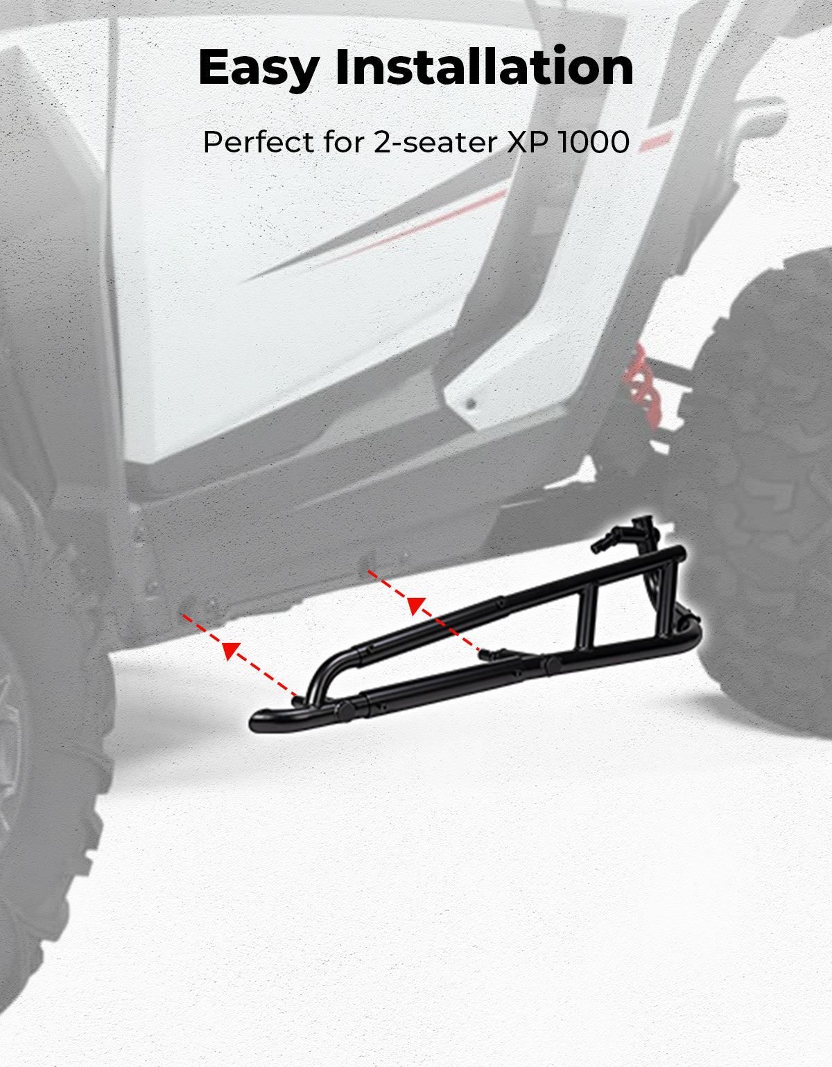 Photo of Heavy Duty Steel Nerf Bars Rock Sliders for Polaris RZR XP 1000/ XP 4 1000 2024-2025, 2-Seat by Kemimoto - Premium for UTVs / Side by Sides
