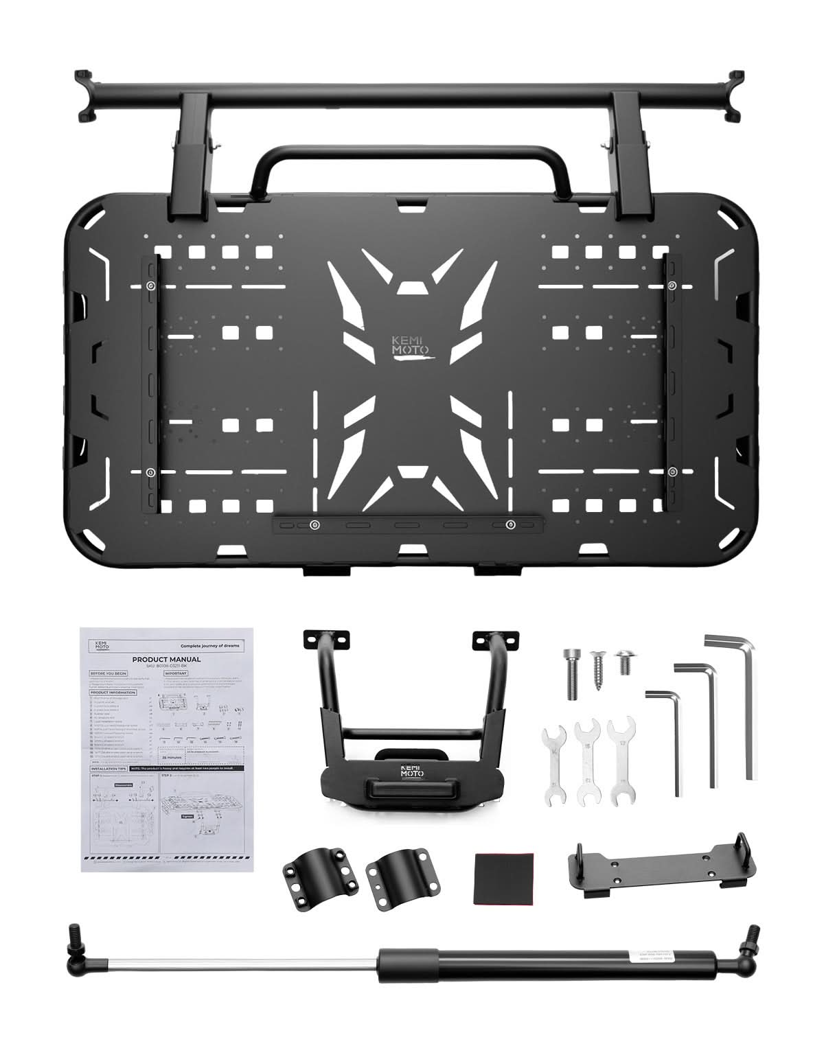 Photo of Rear Spare Tire Carrier & Cargo Rack for Can-Am Maverick R 2024+ – Heavy-Duty UTV Bed Storage Accessory by Kemimoto - Premium for UTVs / Side by Sides