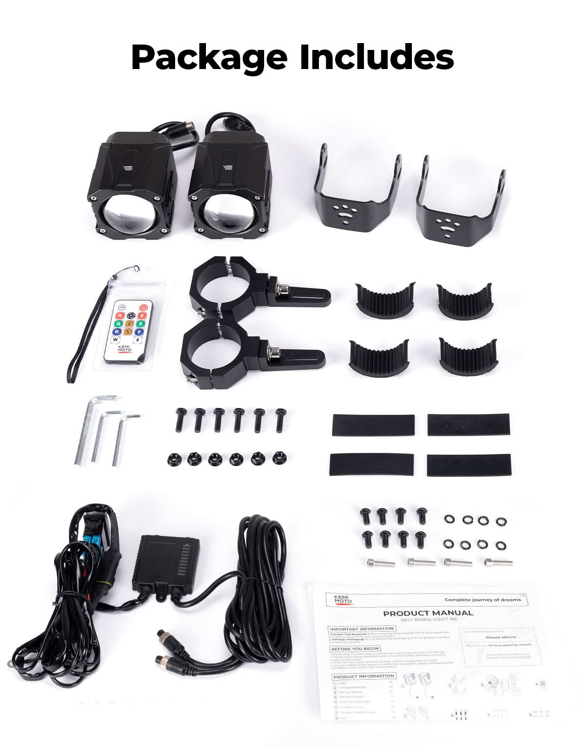 Photo of Whipless LED Chase Lights – 9 Flash Modes, Fits 1.5''–2'' Roll Cages – Compatible with RZR, Maverick X3, Defender, CFMoto by Kemimoto - Premium for UTVs / Side by Sides
