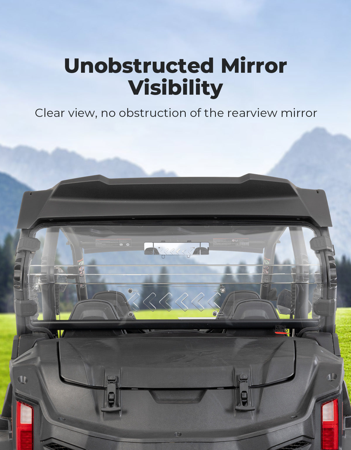Photo of Rear Windshield w/Sliding Window for 2023+ CFMOTO ZForce 950 Sport | 800Trail by Kemimoto - Premium for UTVs / Side by Sides