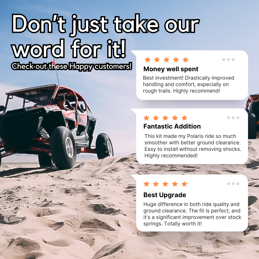 Polaris RZR XP Turbo Tender Spring Kit - 2-3" Lift + 80% Better Ride (2017+)