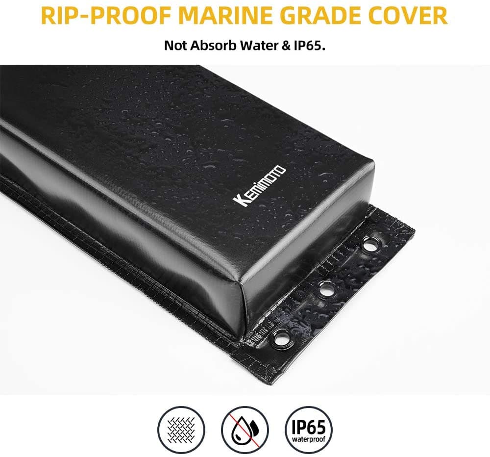 Photo of PWC Boat Fender Docking Protection Kit for Seadoo Jet Ski Waverunner, Upgrade Size 18"x6.5"x2.4", with 2 Ropes by Kemimoto - Premium for UTVs / Side by Sides