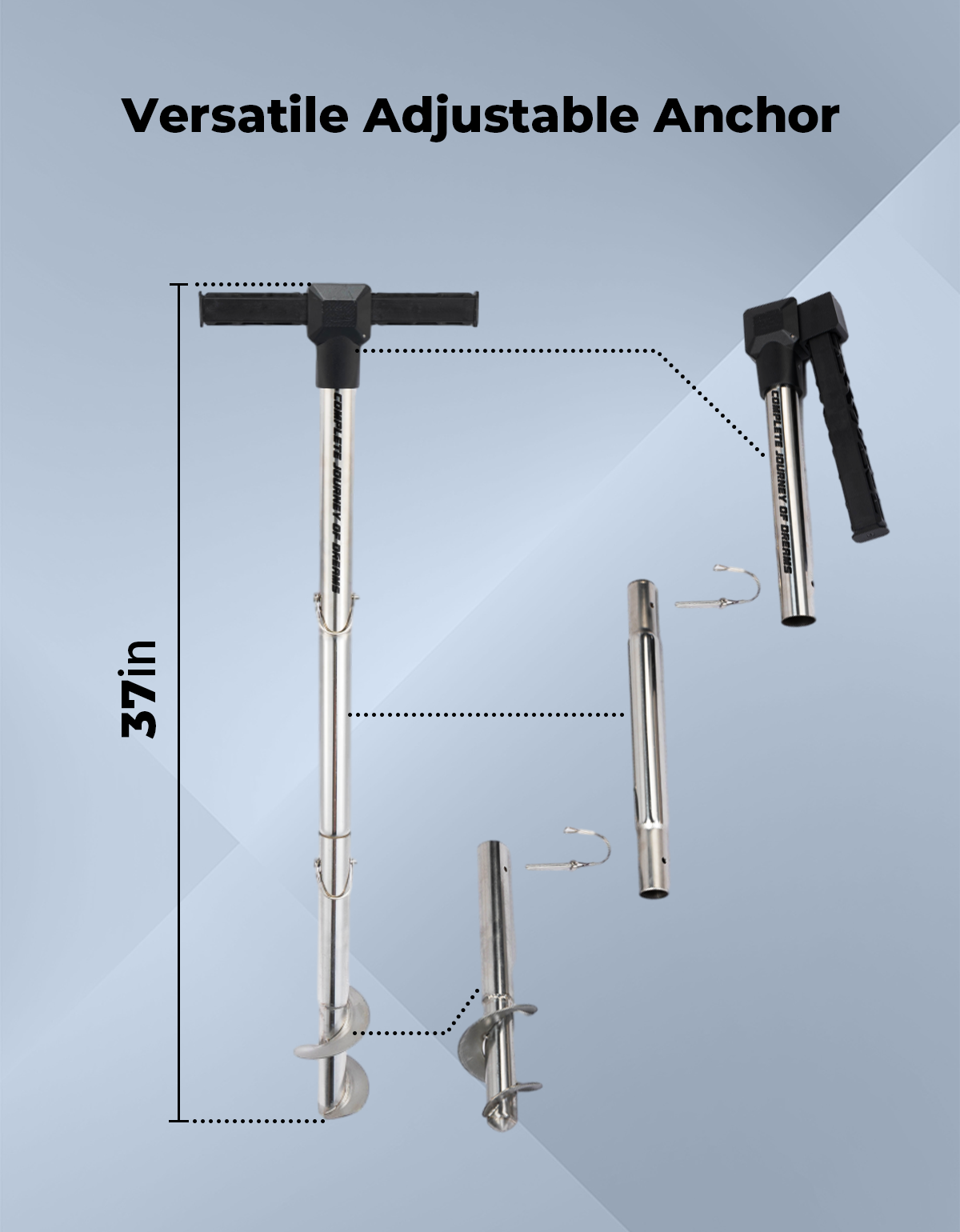 Photo of Jet Ski Anchor Shallow Water Anchor Pole for Kayak Pontoon by Kemimoto - Premium for UTVs / Side by Sides