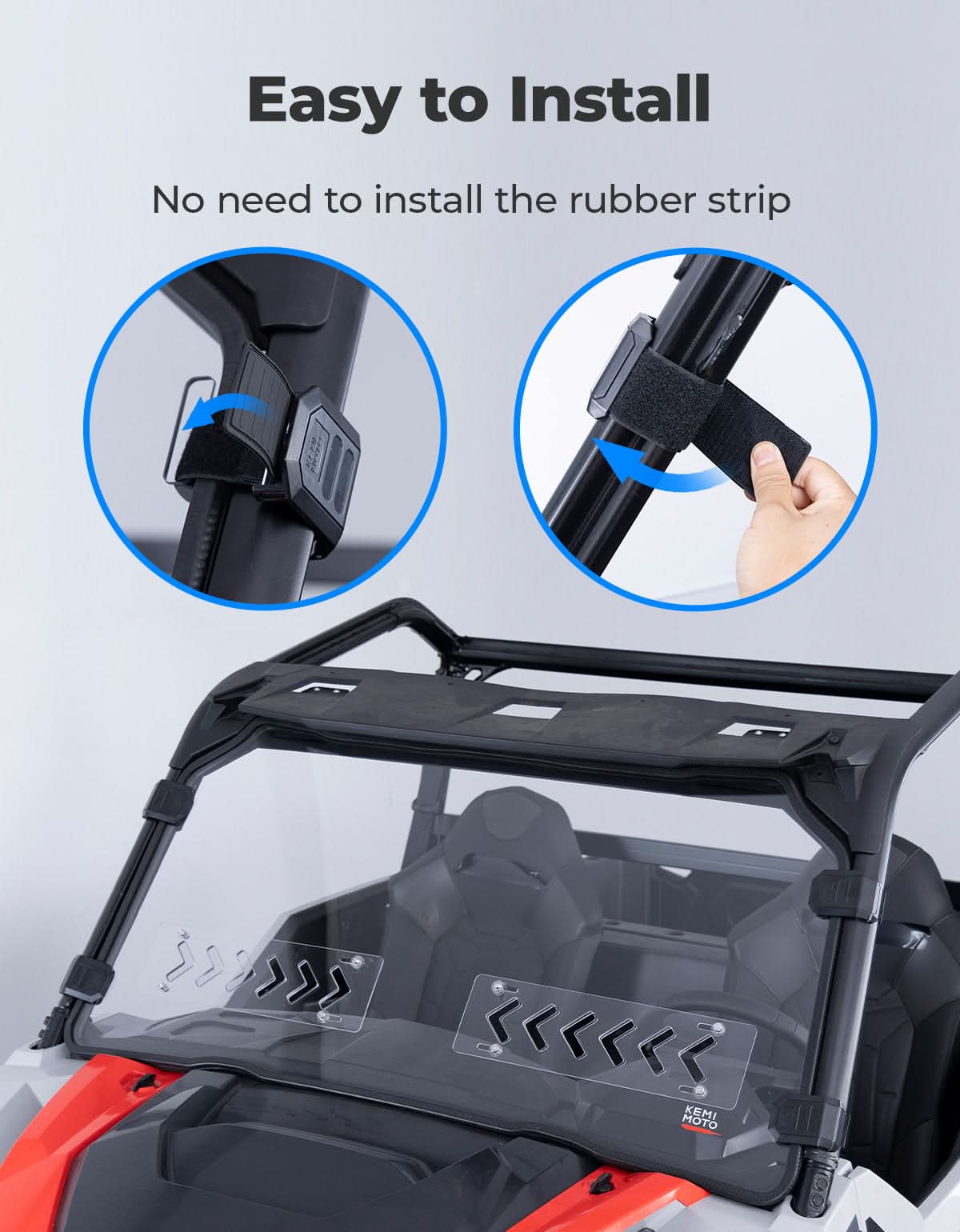 Photo of UTV 2-IN-1 Front Vented Windshield Compatible with Polaris General 1000, XP 1000, 4 1000 by Kemimoto - Premium for UTVs / Side by Sides