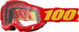 100% Accuri 2 Junior Goggles - Red Clear Lens