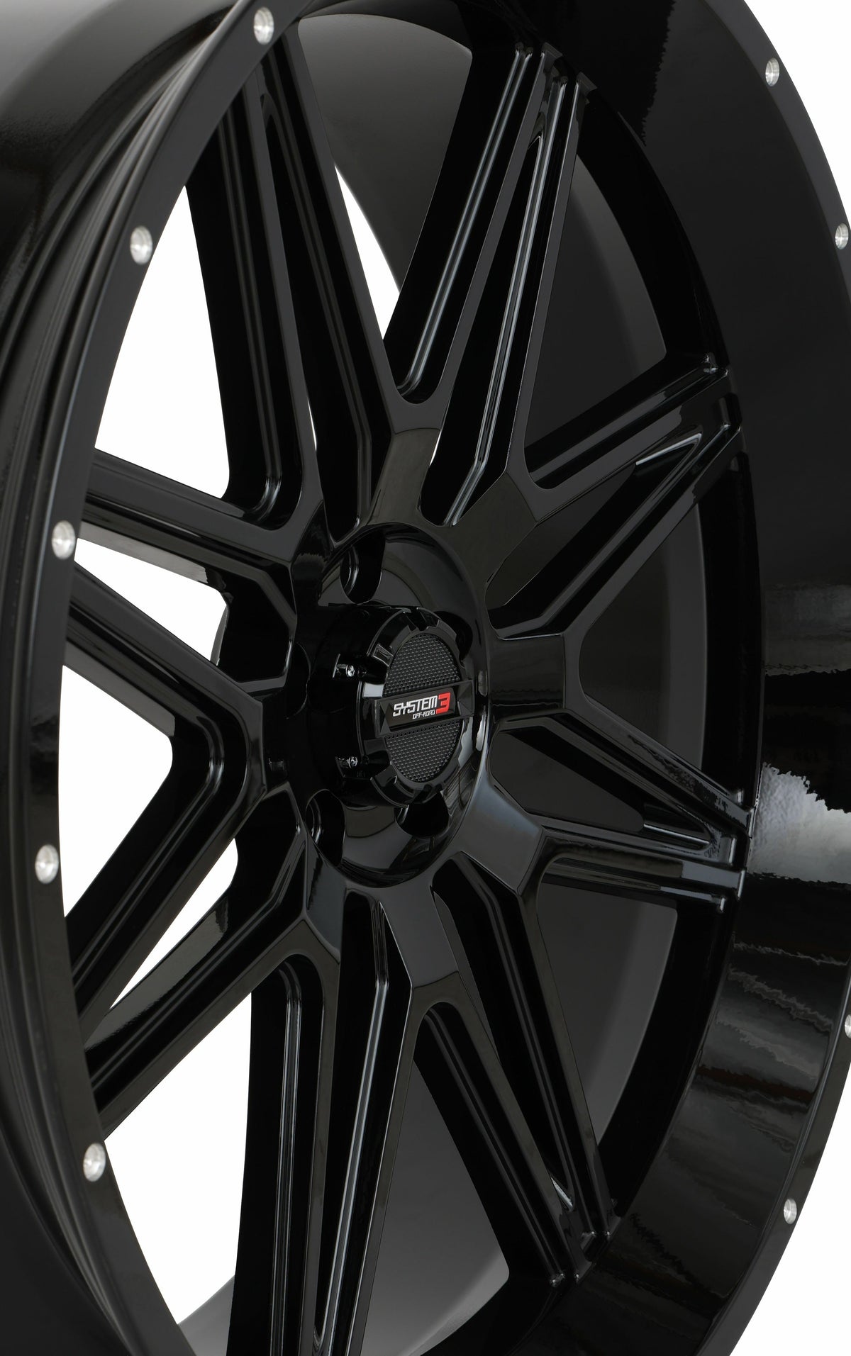 Photo of ST7 WHEEL 24X9 5+4 (0MM) 4/137 GLOSS BLACK by SYSTEM 3 - Premium Wheels for UTVs / Side by Sides