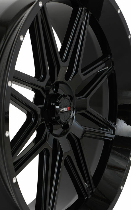 Photo of ST7 WHEEL 24X9 5+4 (0MM) 4/156 GLOSS BLACK by SYSTEM 3 - Premium Wheels for UTVs / Side by Sides