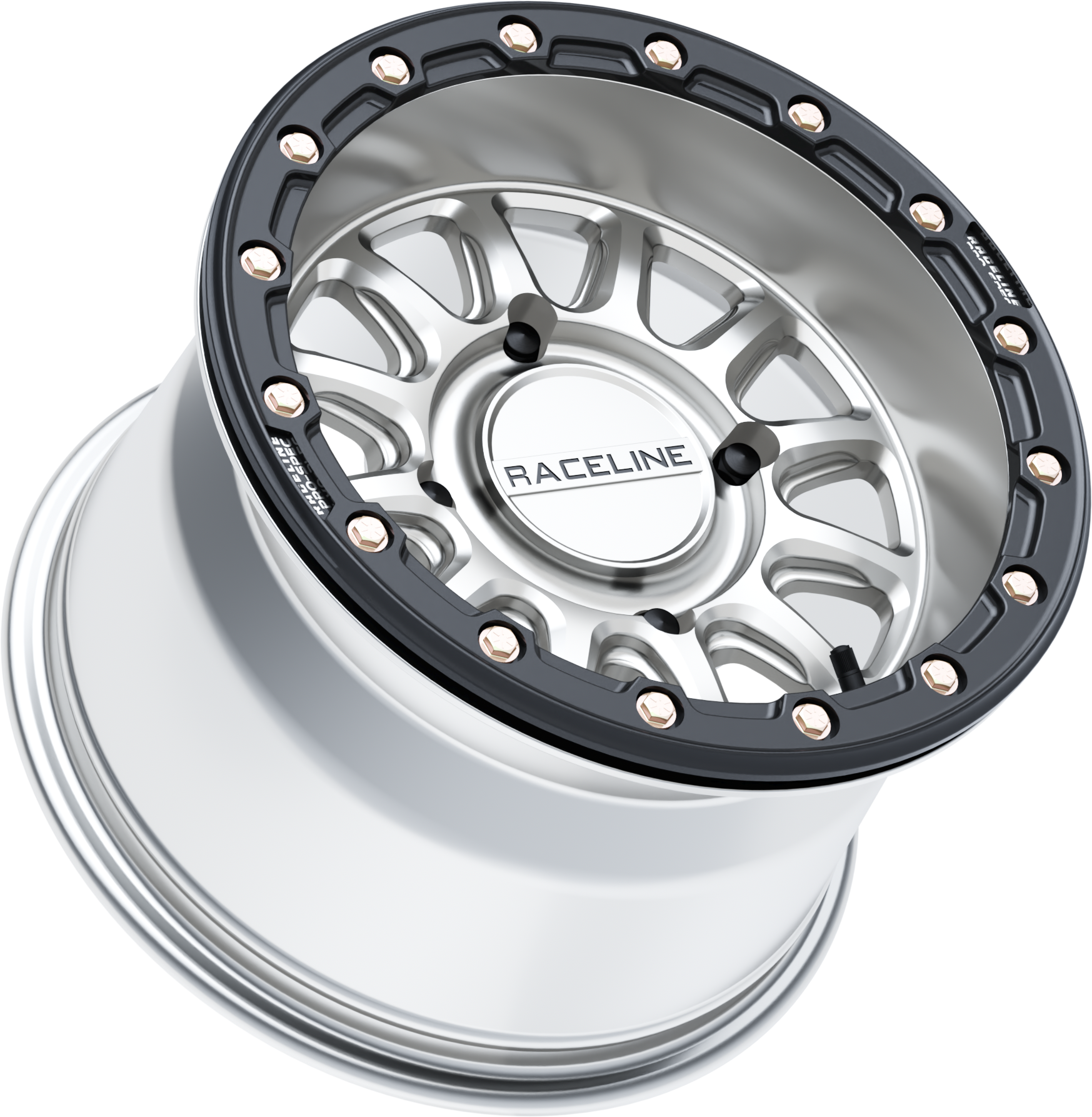 Photo of ALPHA HYPER WHEEL 4/137 HYPER SILVER/BLK 15X10 (+10MM) by RACELINE - Premium Wheels for UTVs / Side by Sides