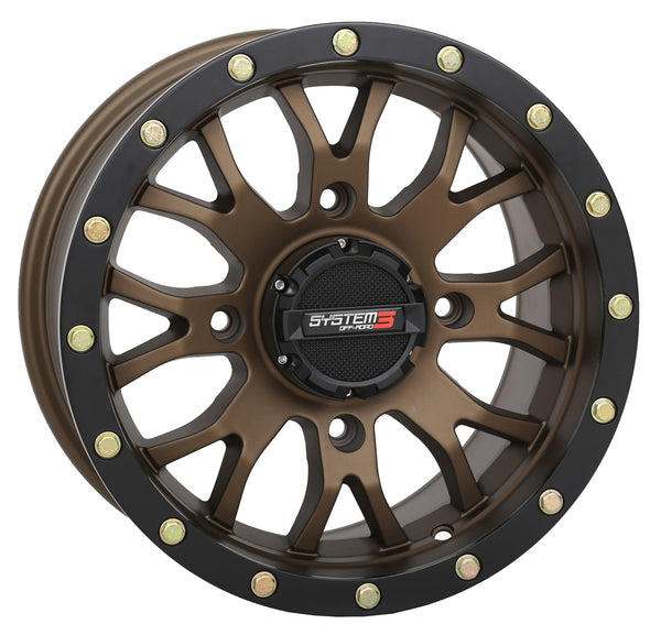Photo of SYSTEM 3 ST3 WHEEL 14X7 5+2 (+30MM) 4/110 MATTE BRONZE/BLACK by SYSTEM 3 - Premium Wheels for UTVs / Side by Sides