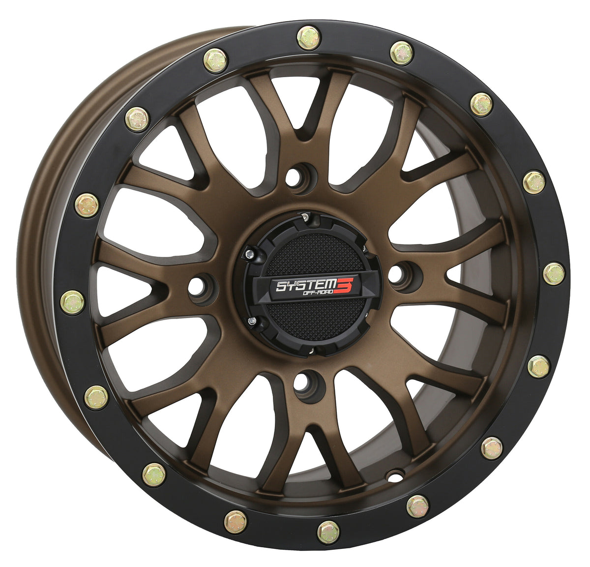 Photo of SYSTEM 3 ST3 WHEEL 20X7 4+2.5 (+10MM) 4/156 MATTE BRONZE/BLACK by SYSTEM 3 - Premium Wheels for UTVs / Side by Sides