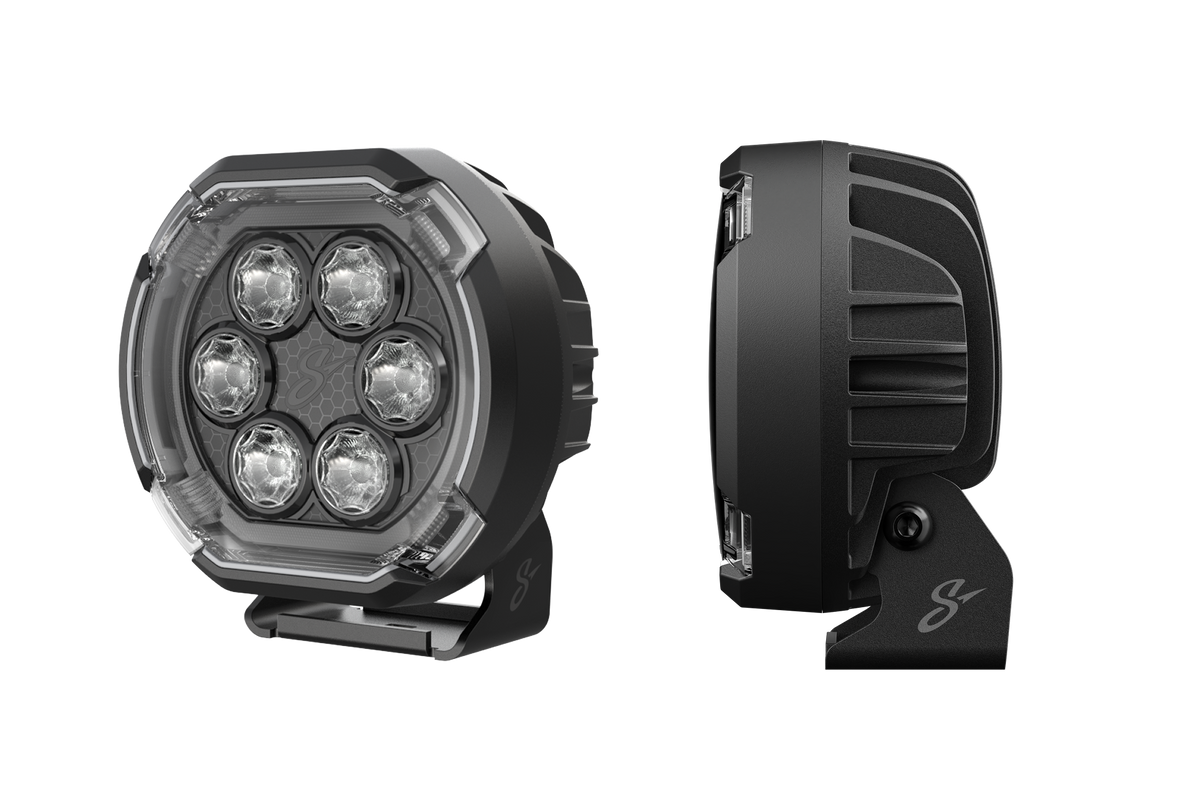 HEXCORE Universal 6" LED Pod Lights, Driving Beam Amber & White (Pair) | STL6PDL