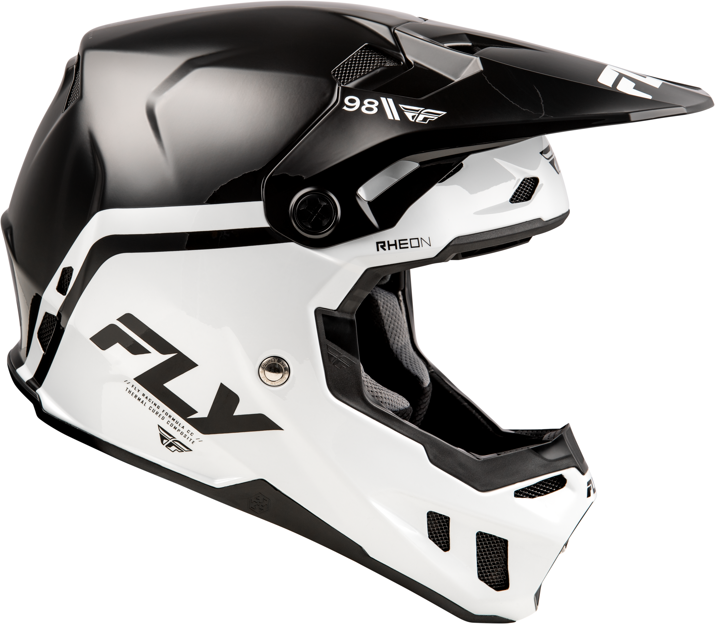 Photo of YOUTH FORMULA CC OBJECTIVE HELMET BLACK/WHITE YL by FLY RACING - Premium Helmets for UTVs / Side by Sides