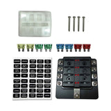 50 Caliber Racing 8 Way Fuse Block - Ring Terminals - LED Indicators