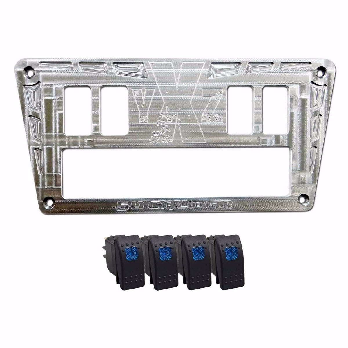 50 Caliber Racing YXZ 1000R Custom CNC 4 Switch Dash Panel