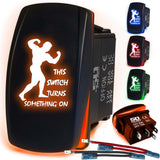 Waterproof Funny Rocker Switch - 12V ON/Off, LED Backlit with Custom Etched Design | R1 Industries
