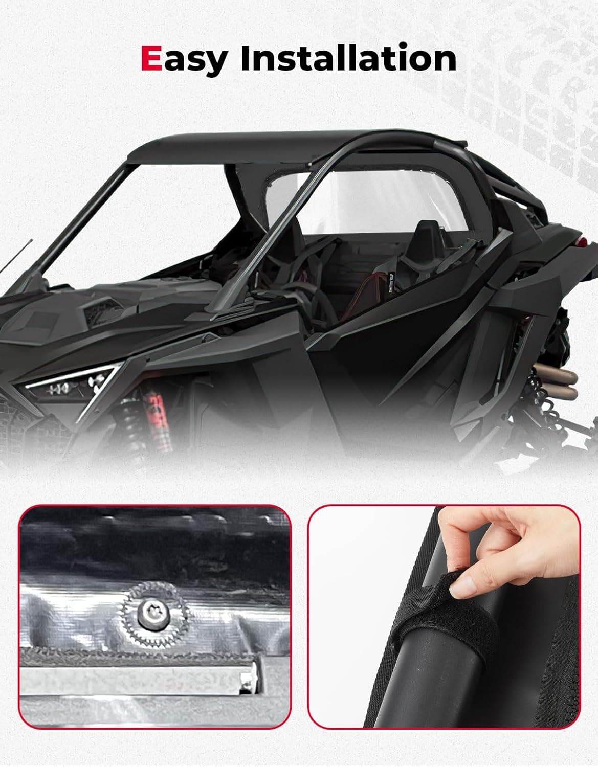 Photo of Soft Rear Windshield for Polaris RZR PRO R/ R4 2022-2024 by Kemimoto - Premium for UTVs / Side by Sides