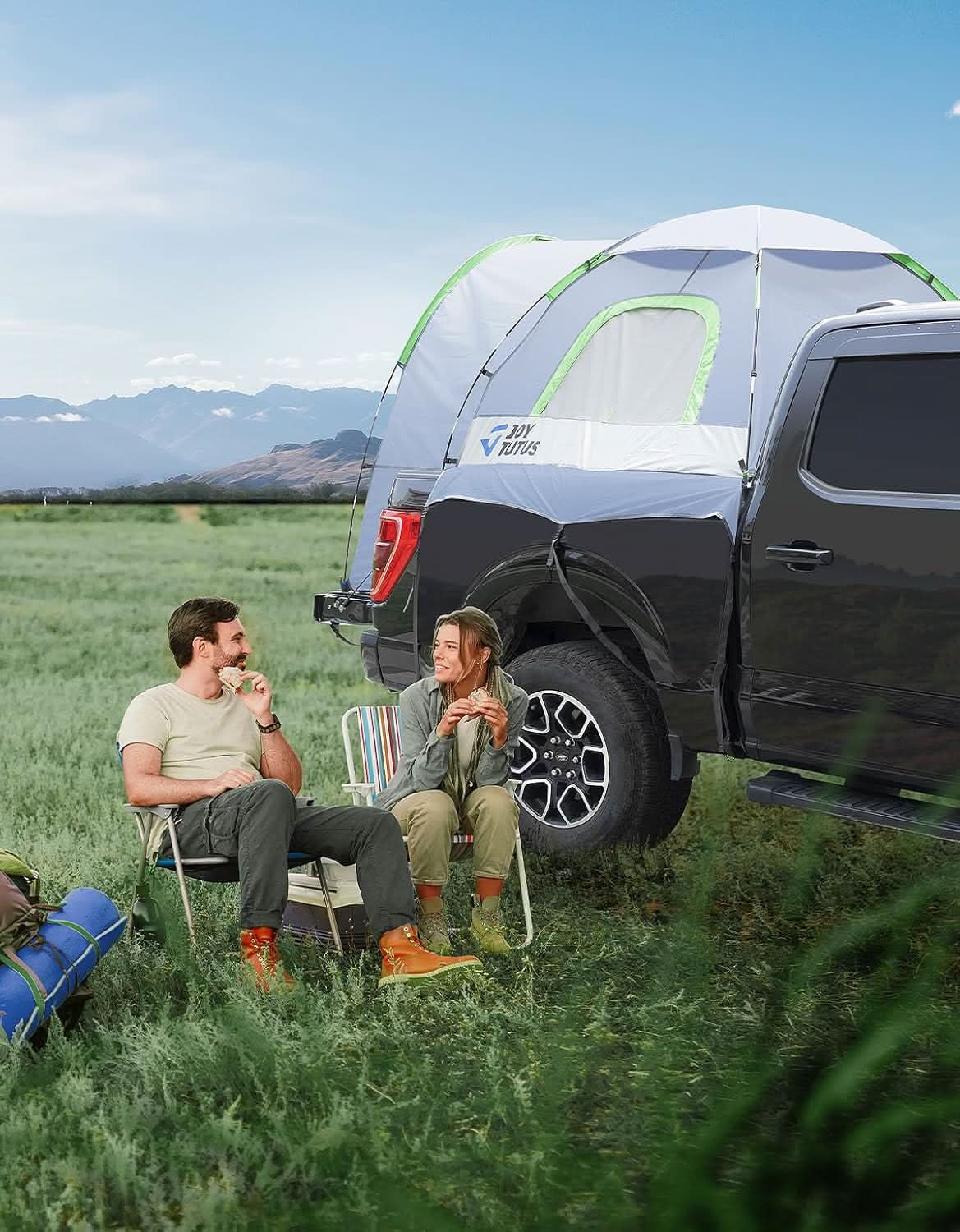 Photo of JOYTUTUS Truck Tent with Rainfly 5.5Ft-6Ft by Kemimoto - Premium for UTVs / Side by Sides