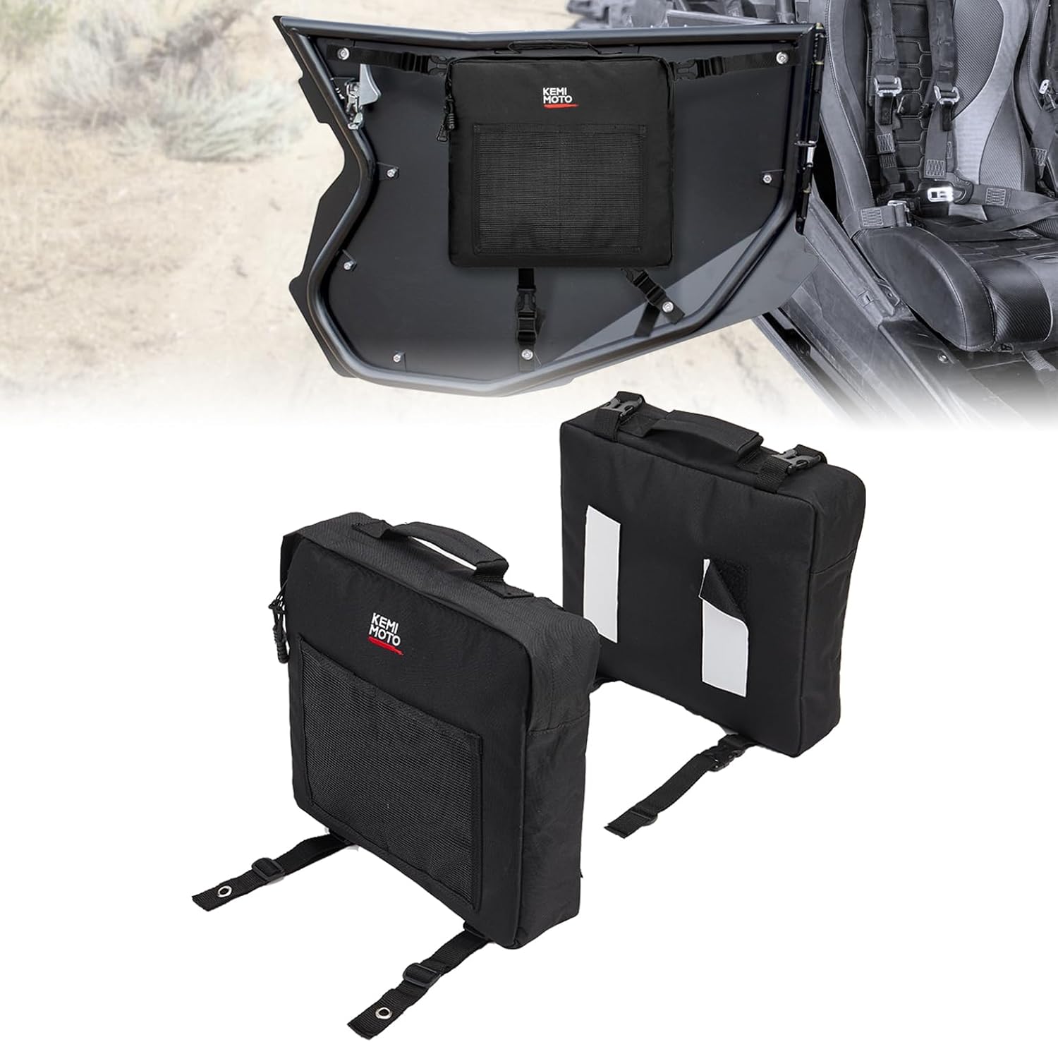 Photo of 2 Pack UTV Door Storage Bags for Polaris RZR 570 800 900 S 1000 XP Turbo by Kemimoto - Premium for UTVs / Side by Sides