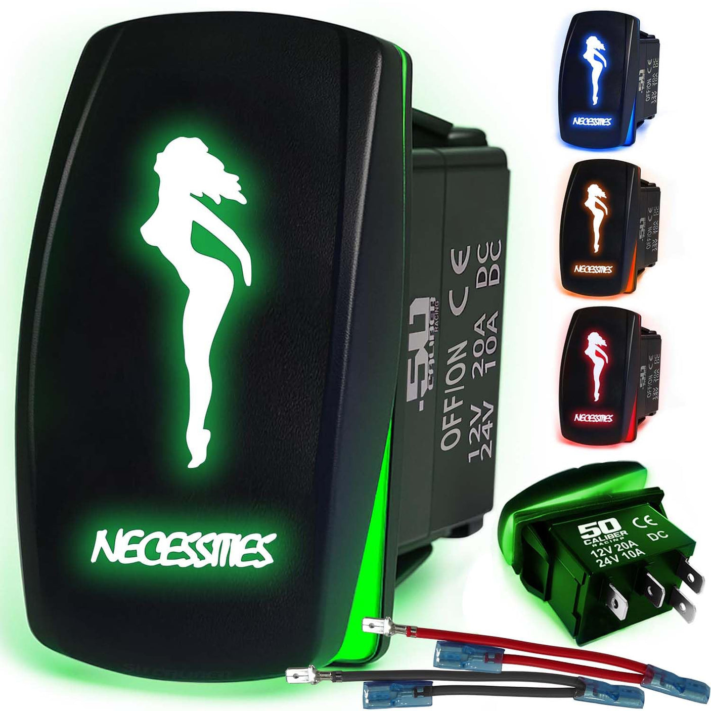 Waterproof Funny Rocker Switch - 12V ON/Off, LED Backlit with Custom Etched Design | R1 Industries