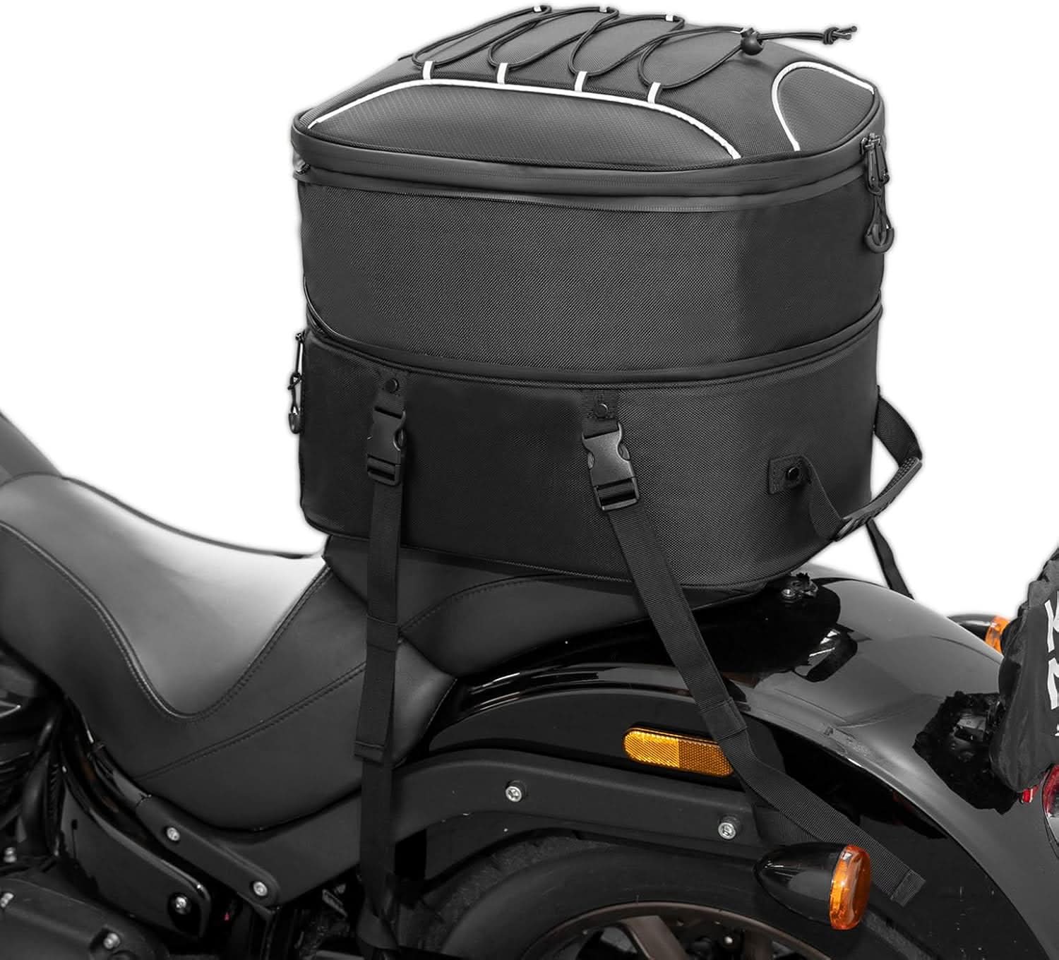 Photo of Motorcycle Tail Bag, 25L-45L Expandable Motorbike Helmet Bag by Kemimoto - Premium for UTVs / Side by Sides