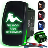 Waterproof Funny Rocker Switch - 12V ON/Off, LED Backlit with Custom Etched Design | R1 Industries