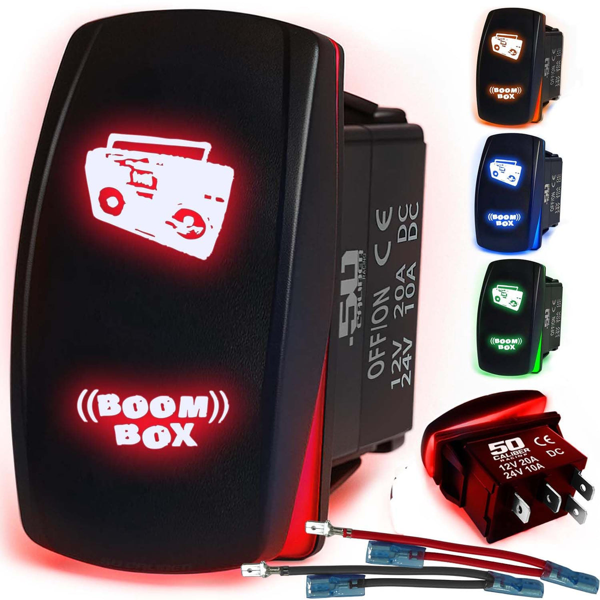 Waterproof Funny Rocker Switch - 12V ON/Off, LED Backlit with Custom Etched Design | R1 Industries